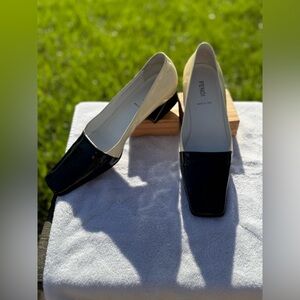 Fendi Authenticated Black and Cream Women's Shoes European size 37 Vintage